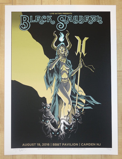 2016 Black Sabbath - Camden Silkscreen Concert Poster by Tim Doyle