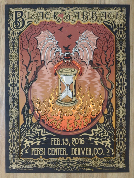 2016 Black Sabbath - Denver Silkscreen Concert Poster by Mike DuBois