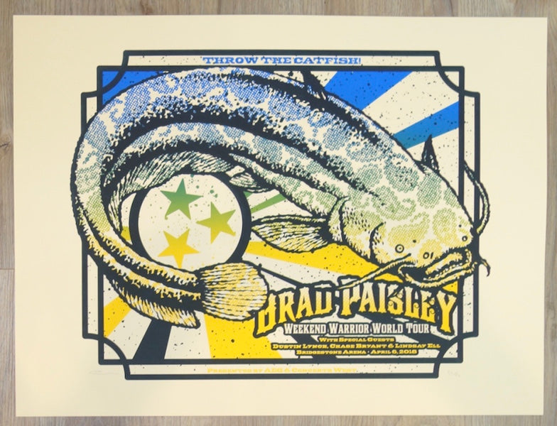 2018 Brad Paisley - Nashville Silkscreen Concert Poster by Andy