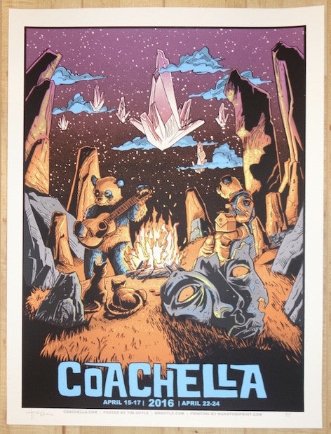 2016 Coachella - Indio Silkscreen Concert Poster by Tim Doyle