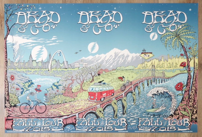 2015 Dead & Company - Fall Tour Uncut Silkscreen Concert Poster by Mike DuBois