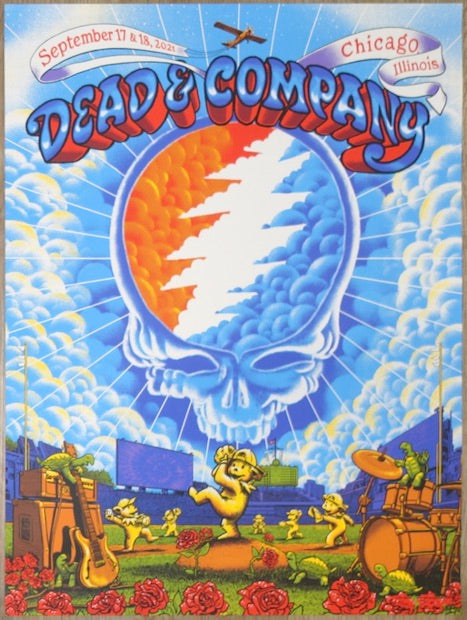 2021 Dead & Company - Chicago Silkscreen Concert Poster by James Flames