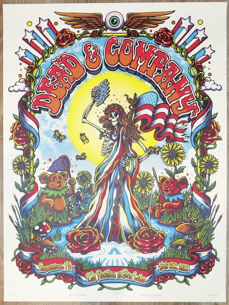 2022 Dead & Company - Burgettstown Silkscreen Concert Poster by Matt Leunig