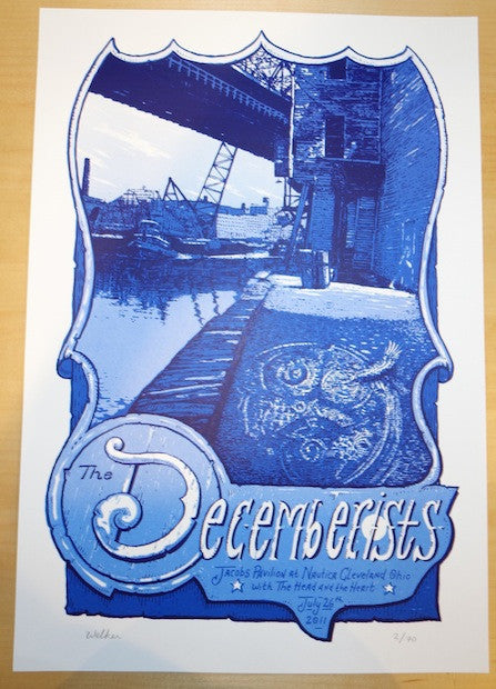 2011 The Decemberists - Cleveland Silkscreen Concert Poster by David Welker