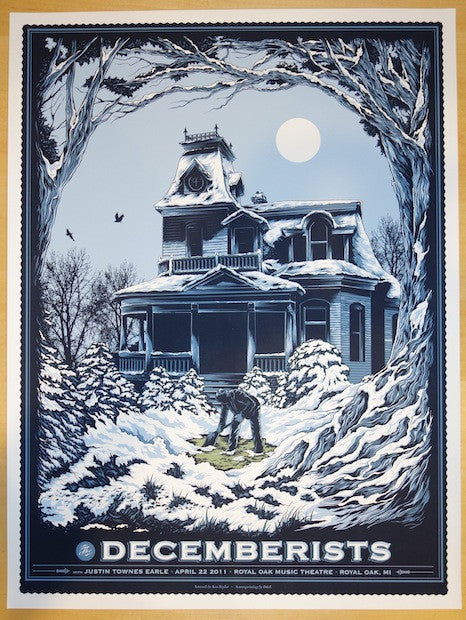 2011 The Decemberists - Royal Oak Silkscreen Concert Poster by Ken Taylor