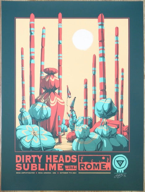 2021 Dirty Heads & Sublime w/ Rome - Mesa Concert Poster by Mike Fudge