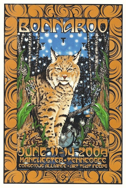 2009 Bonnaroo - Silkscreen Concert Poster by Michael Everett