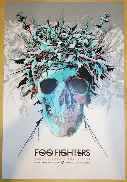 2015 Foo Fighters - Adelaide Silkscreen Concert Poster by Ken Taylor