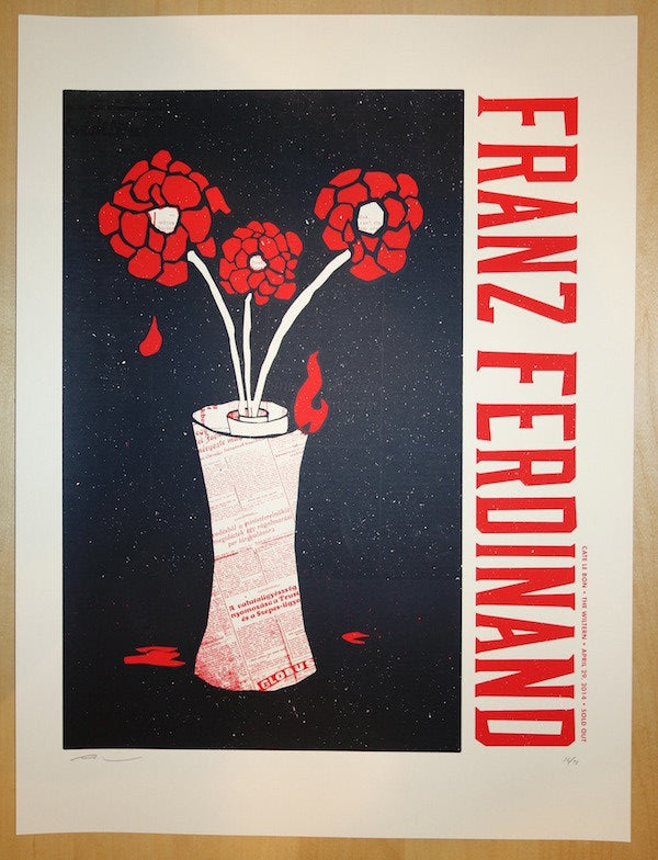 2014 Franz Ferdinand - Los Angeles Silkscreen Concert Poster by Andy Vastagh