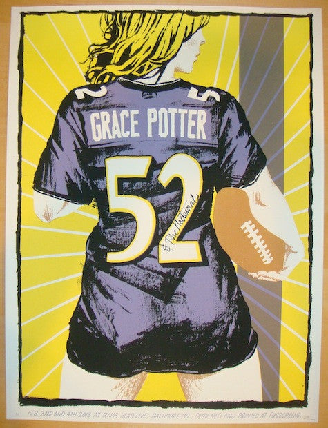 2013 Grace Potter - Baltimore Silkscreen Concert Poster by Fugscreens