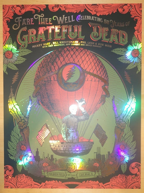 2015 Grateful Dead - Chicago Silkscreen Concert Poster by Status Serigraph