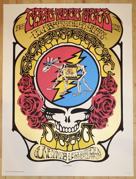 2015 Grateful Dead - Santa Clara Silkscreen Concert Poster by Alan Forbes