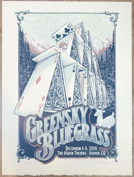 2016 Greensky Bluegrass - Denver Linocut Concert Poster by AJ Masthay