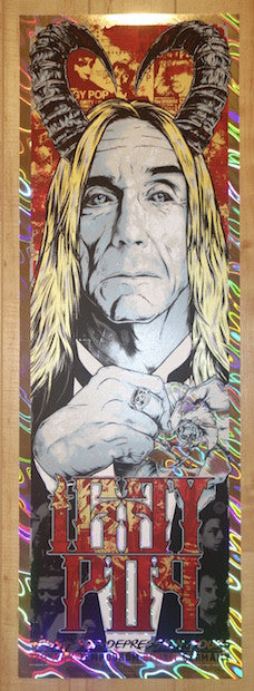 2016 Iggy Pop - Berlin Foil Variant Silkscreen Concert Poster by Rhys Cooper