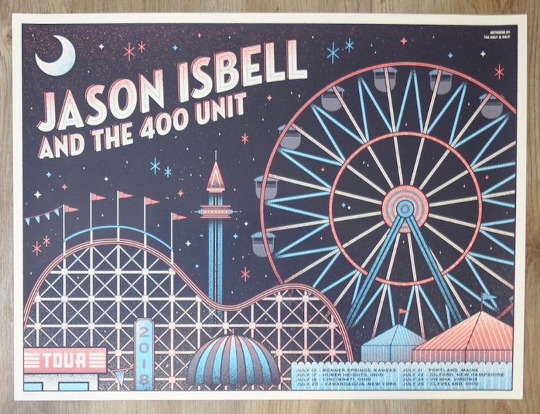 2018 Jason Isbell - Summer Tour Silkscreen Concert Poster by Half and Half