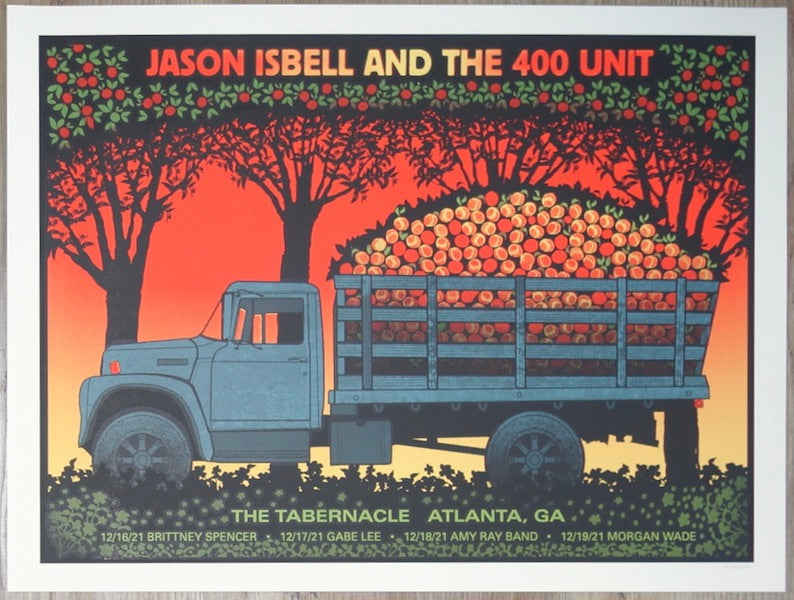 2021 Jason Isbell - Atlanta Silkscreen Concert Poster by Methane