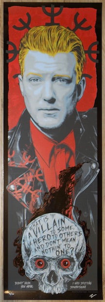 2021 Josh Homme - Queens of the Stone Age Black Foil Poster by Rhys Cooper