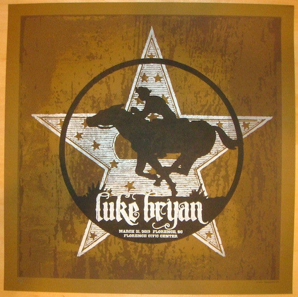 2013 Luke Bryan - Florence Concert Poster by Matt Pfahlert