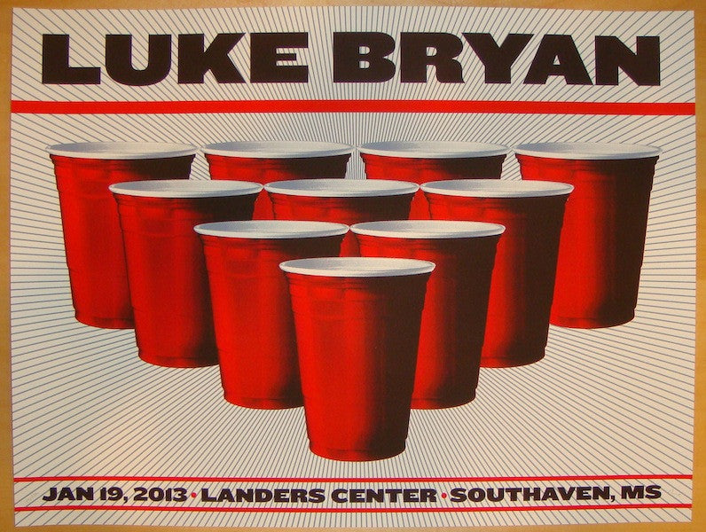 2013 Luke Bryan - Southaven Silkscreen Concert Poster by Nate Duval