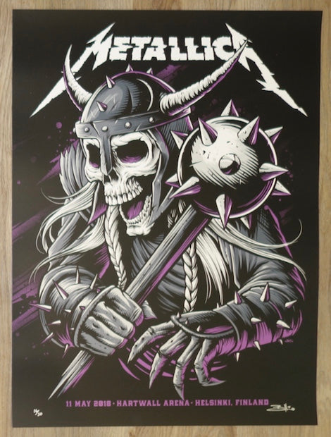 2018 Metallica - Helsinki II AE Silkscreen Concert Poster by Brandon H ...