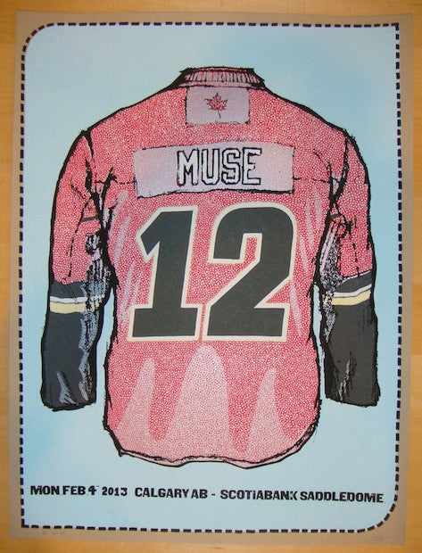 2013 Muse - Calgary Silkscreen Concert Poster by Fugscreens