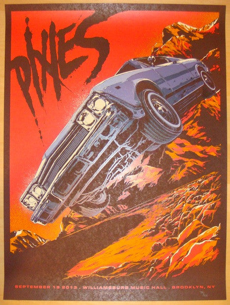 2013 The Pixies - Brooklyn Silkscreen Concert Poster by Ken Taylor