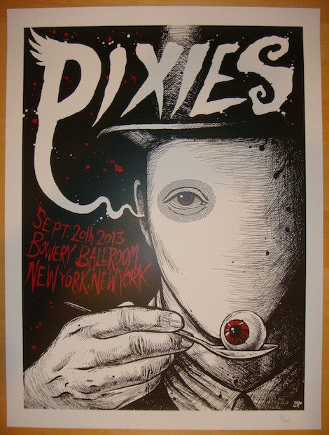 2013 The Pixies - NYC III Silkscreen Concert Poster by Brandon Heart