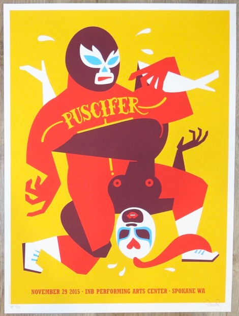 2015 Puscifer - Spokane Silkscreen Concert Poster by Dan Stiles