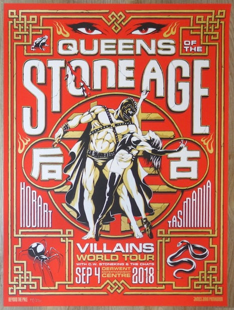 2018 Queens of the Stone Age - Hobart II Silkscreen Concert Poster by James Patradoon