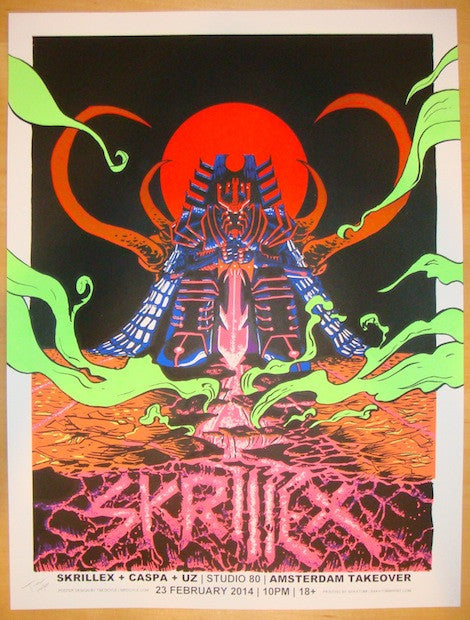 2014 Skrillex - Amsterdam Silkscreen Concert Poster by Tim Doyle