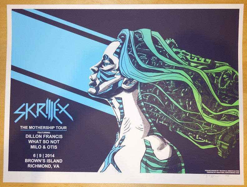 2014 Skrillex - Richmond Silkscreen Concert Poster by Tim Doyle