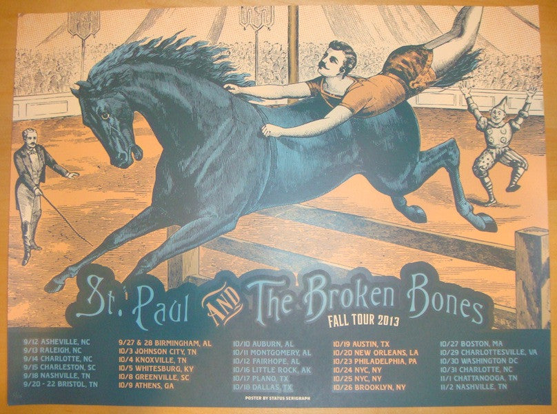 2013 St. Paul & The Broken Bones - Fall Tour Poster by Status