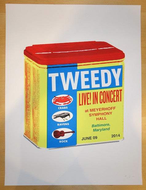 2014 Jeff Tweedy - Baltimore Silkscreen Concert Poster by Nate Duval