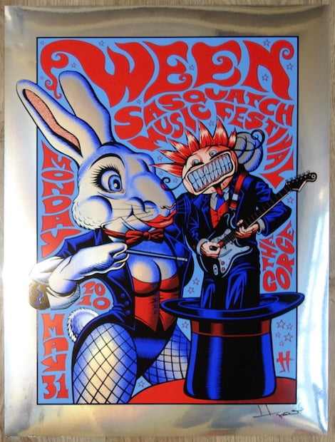 2010 Ween - Sasquatch! Mirror Foil Variant Concert Poster by